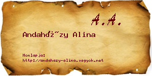 Andaházy Alina névjegykártya